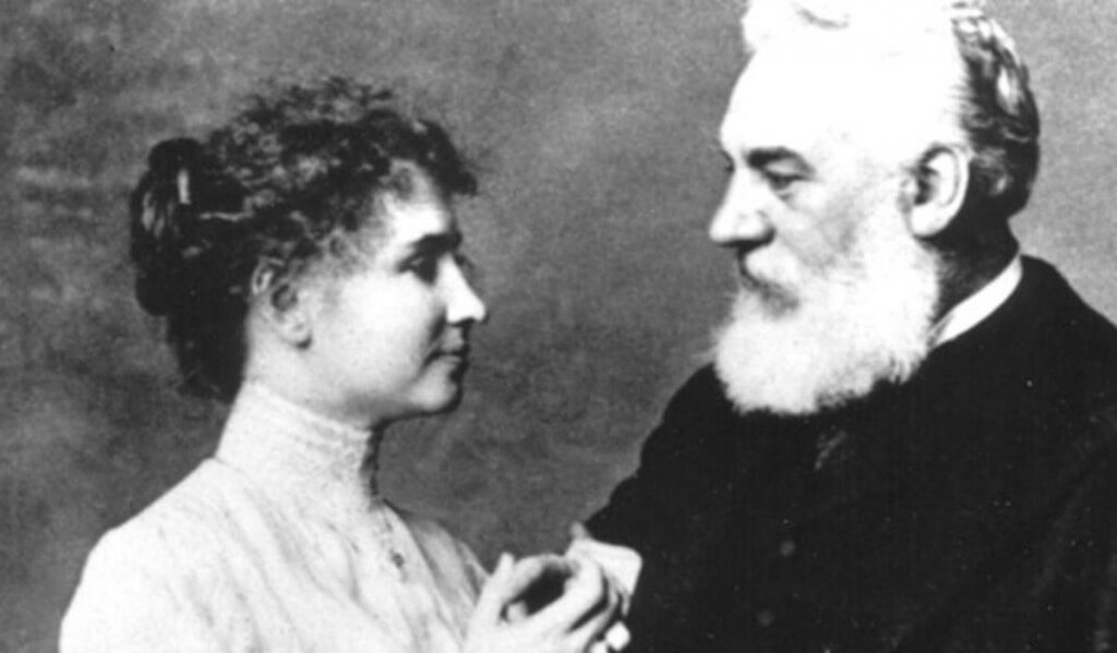 AG Bell with Helen Keller